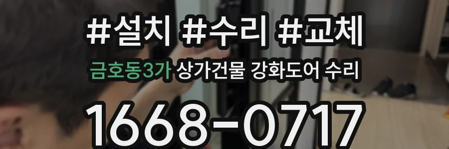 금호동3가 상가건물 강화도어 수리