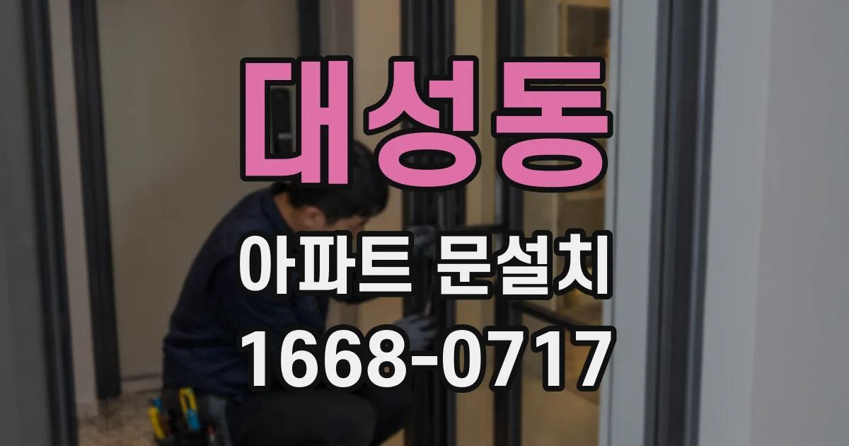 대성동 아파트 문설치