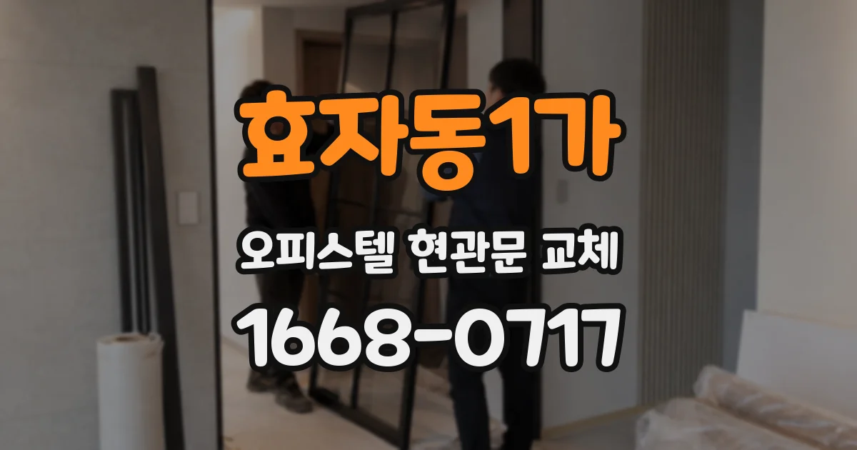 효자동1가 오피스텔 현관문 교체