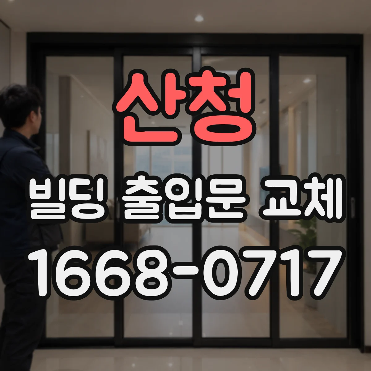 산청 빌딩 출입문 교체 소음 저감 공정으로 입주 일정 지키는 시공