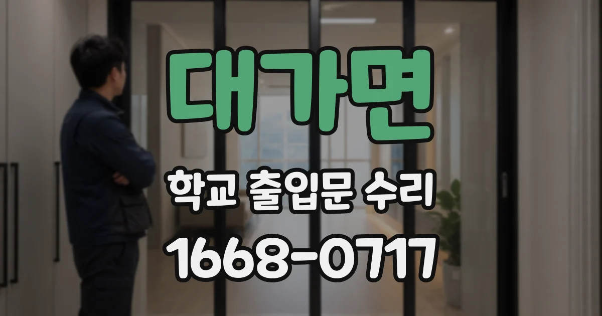 대가면 학교 출입문 수리