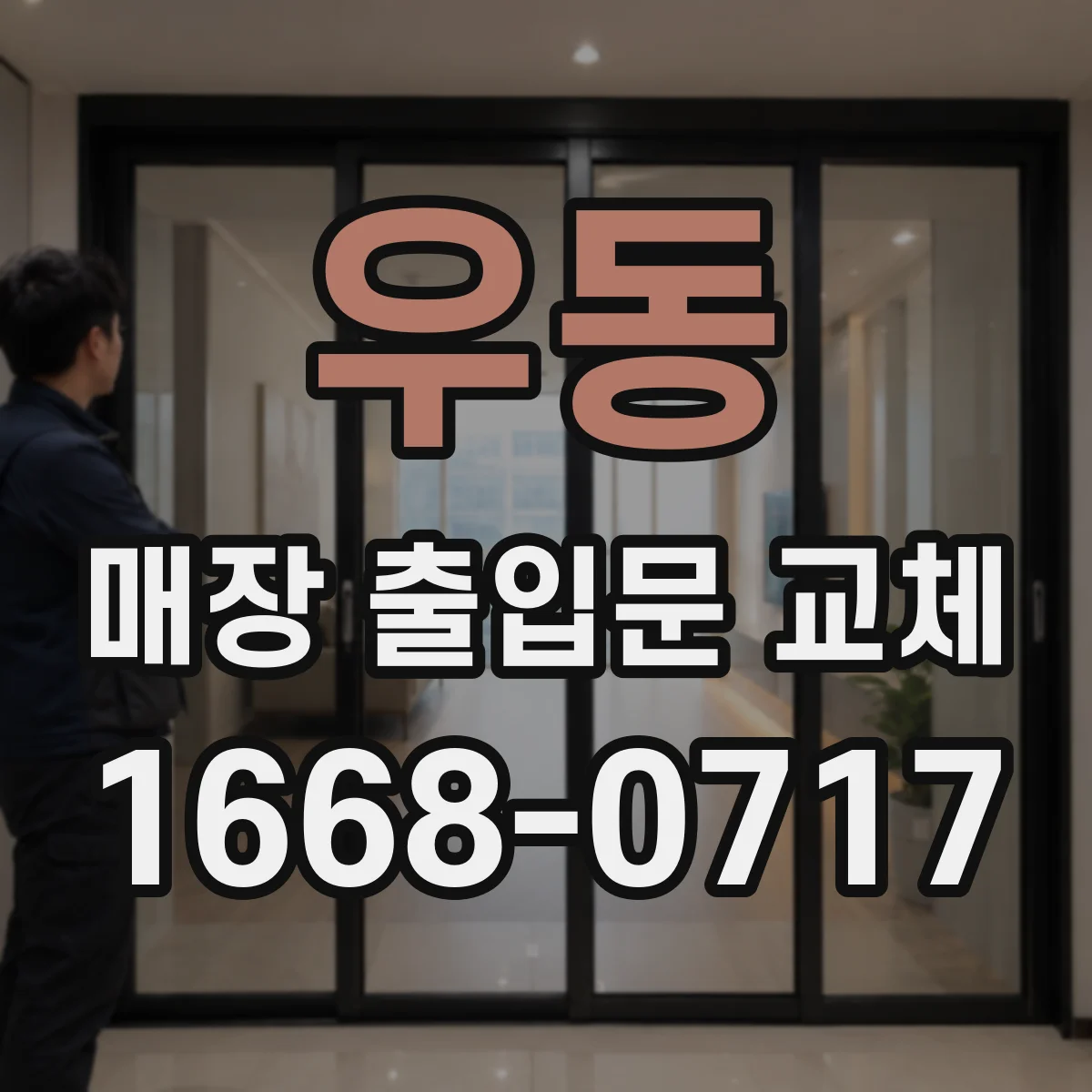 우동 매장 출입문 교체