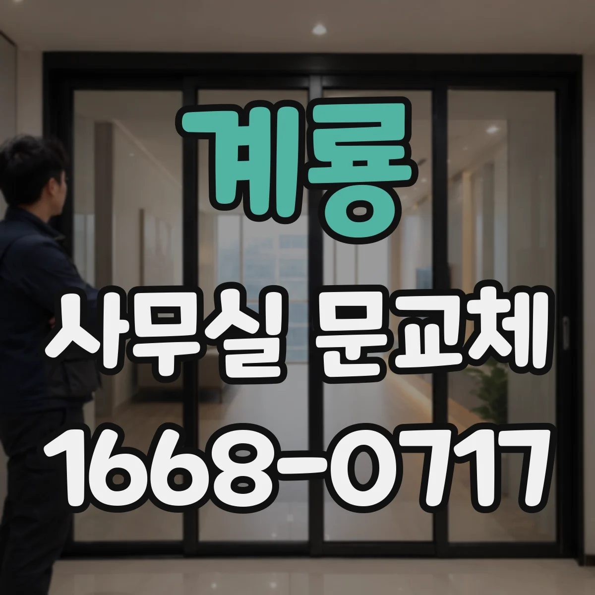 계룡 사무실 문교체 전후 문 하부 기밀패킹 적용 효과 비교