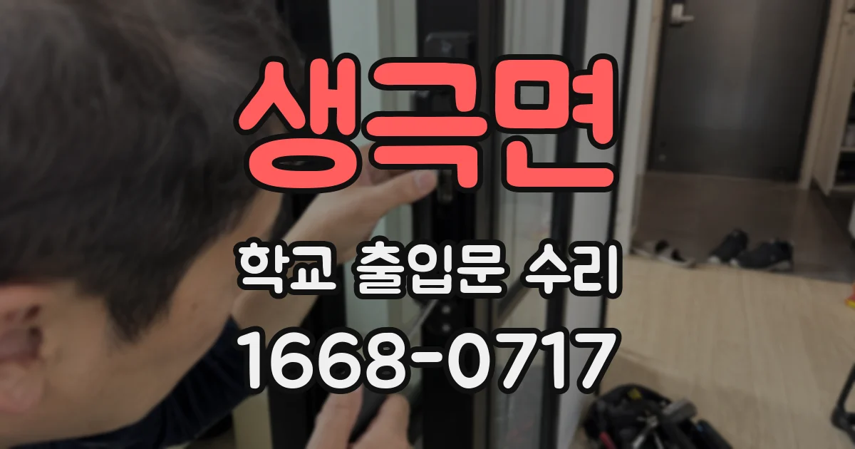 생극면 학교 출입문 수리