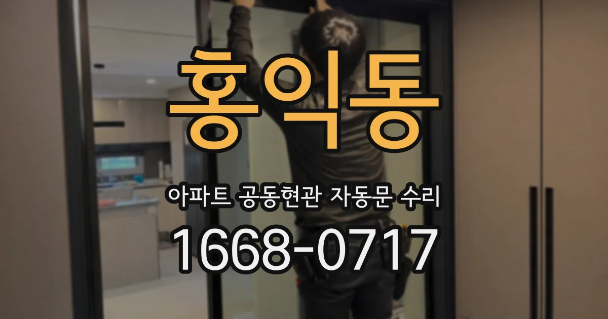 홍익동 아파트 공동현관 자동문 수리