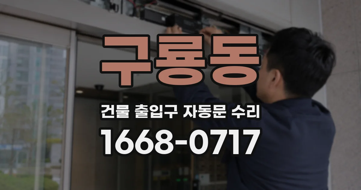 구룡동 건물 출입구 자동문 수리