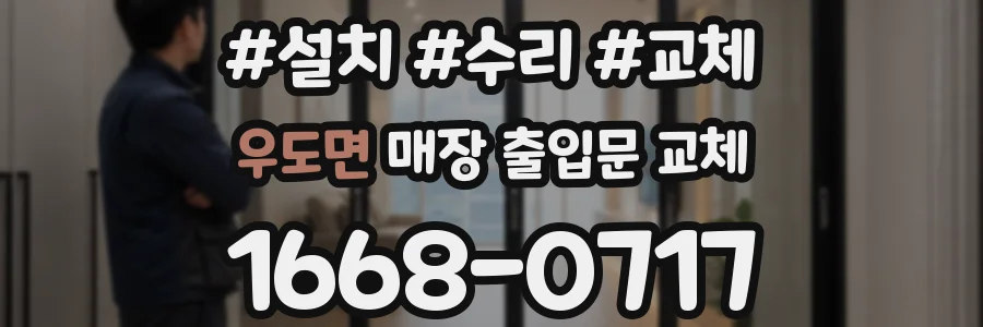우도면 매장 출입문 교체