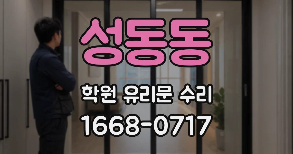 성동동 학원 유리문 수리