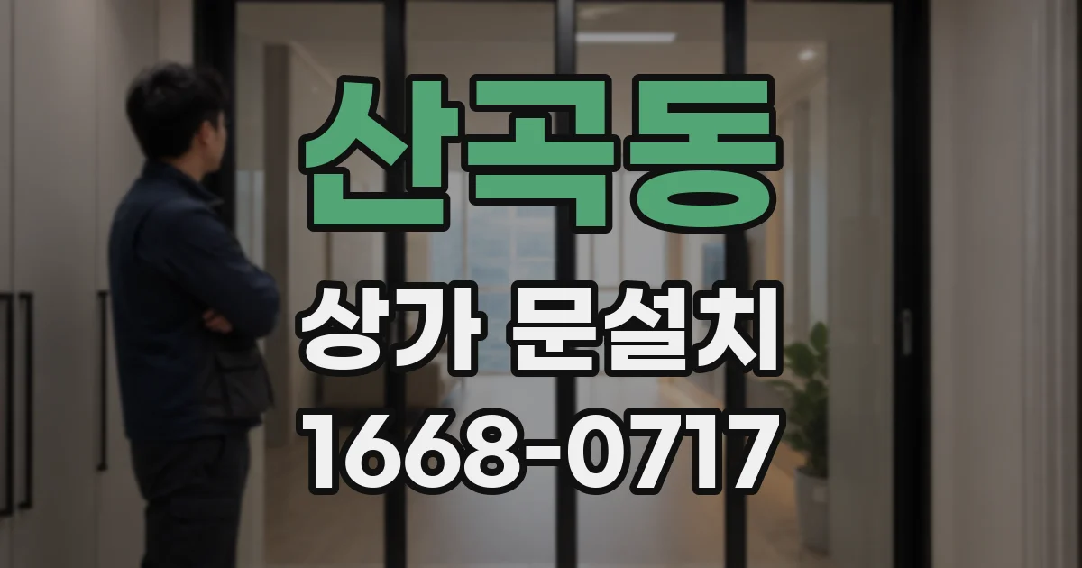 산곡동 상가 문설치