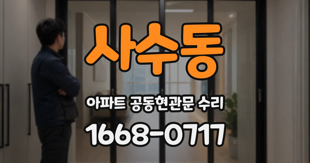 사수동 아파트 공동현관문 수리