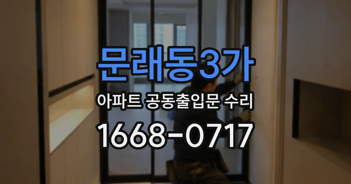 문래동3가 아파트 공동출입문 수리