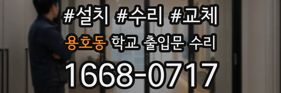 용호동 학교 출입문 수리