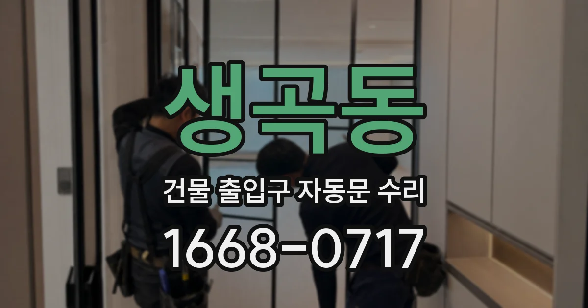 생곡동 건물 출입구 자동문 수리