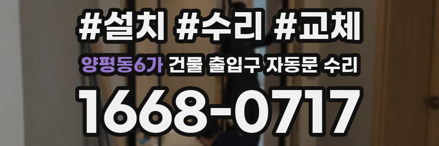 양평동6가 건물 출입구 자동문 수리
