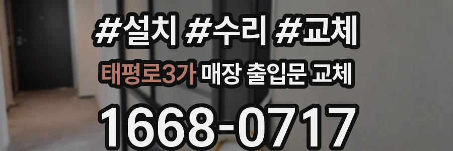 태평로3가 매장 출입문 교체