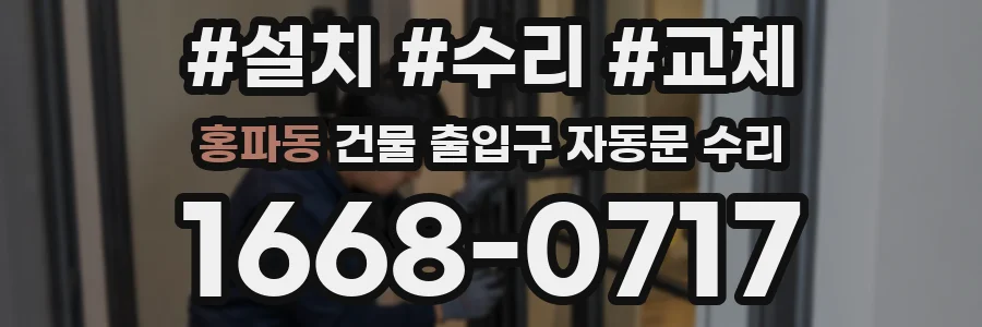 홍파동 건물 출입구 자동문 수리