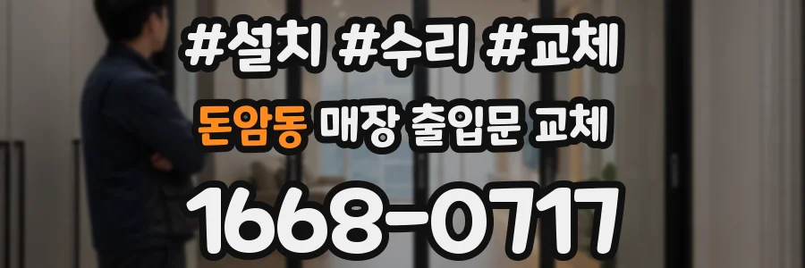 돈암동 매장 출입문 교체