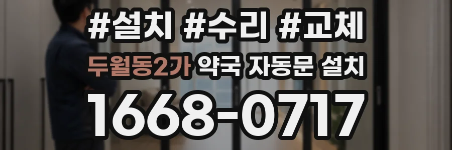 두월동2가 약국 자동문 설치