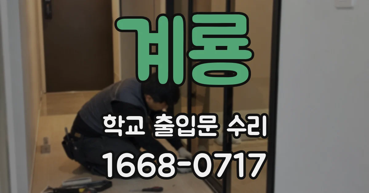 계룡 학교 출입문 수리