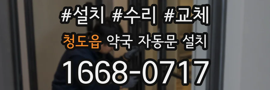 청도읍 약국 자동문 설치