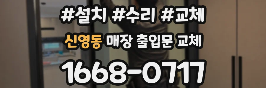 신영동 매장 출입문 교체