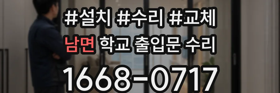 남면 학교 출입문 수리