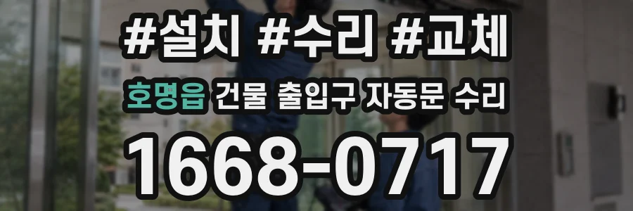 호명읍 건물 출입구 자동문 수리
