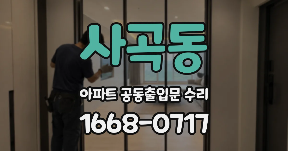 사곡동 아파트 공동출입문 수리
