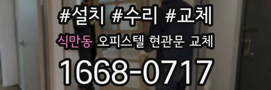 식만동 오피스텔 현관문 교체