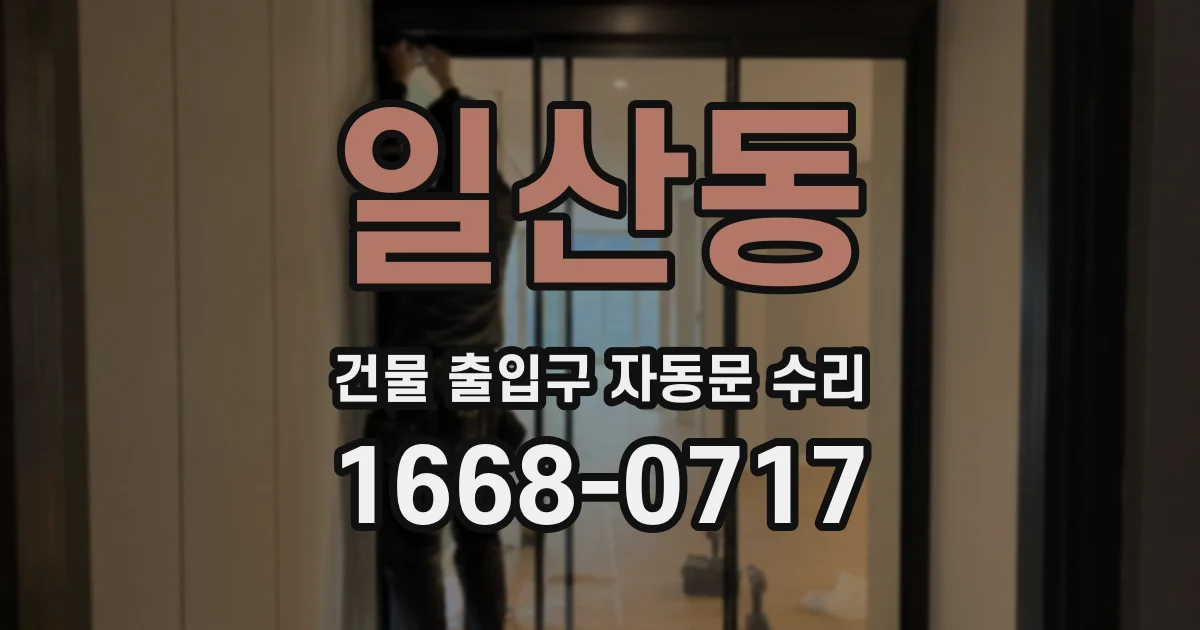 일산동 건물 출입구 자동문 수리