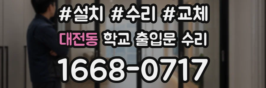 대전동 학교 출입문 수리