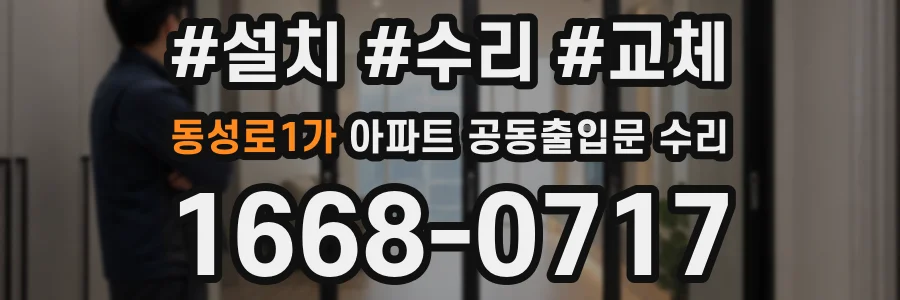 동성로1가 아파트 공동출입문 수리