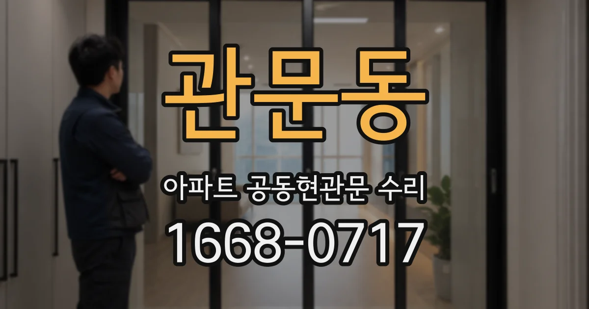관문동 아파트 공동현관문 수리