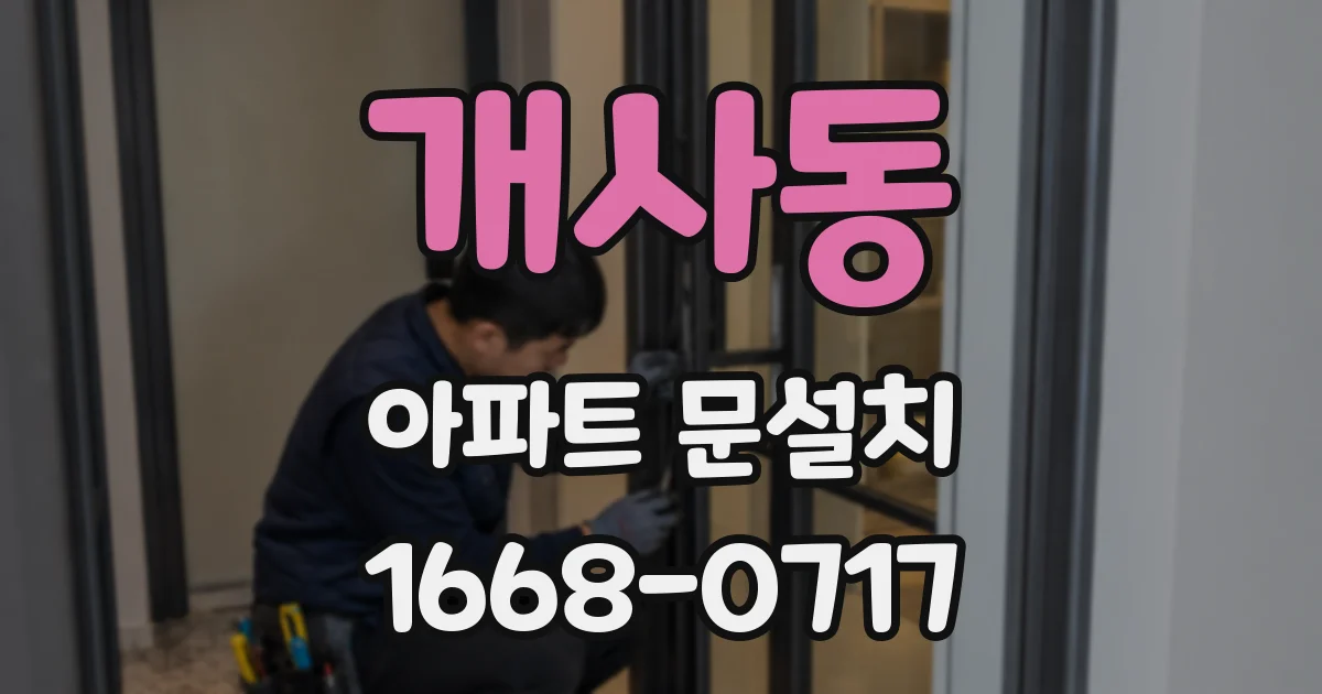 개사동 아파트 문설치