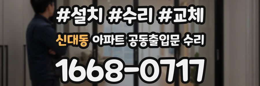 신대동 아파트 공동출입문 수리