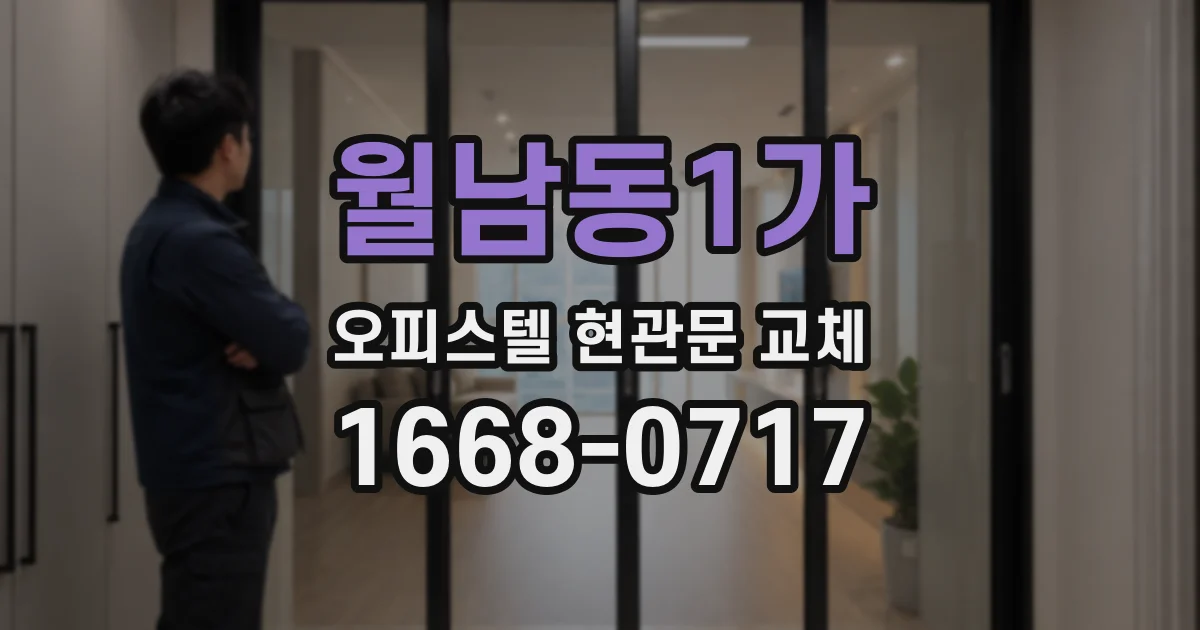 월남동1가 오피스텔 현관문 교체