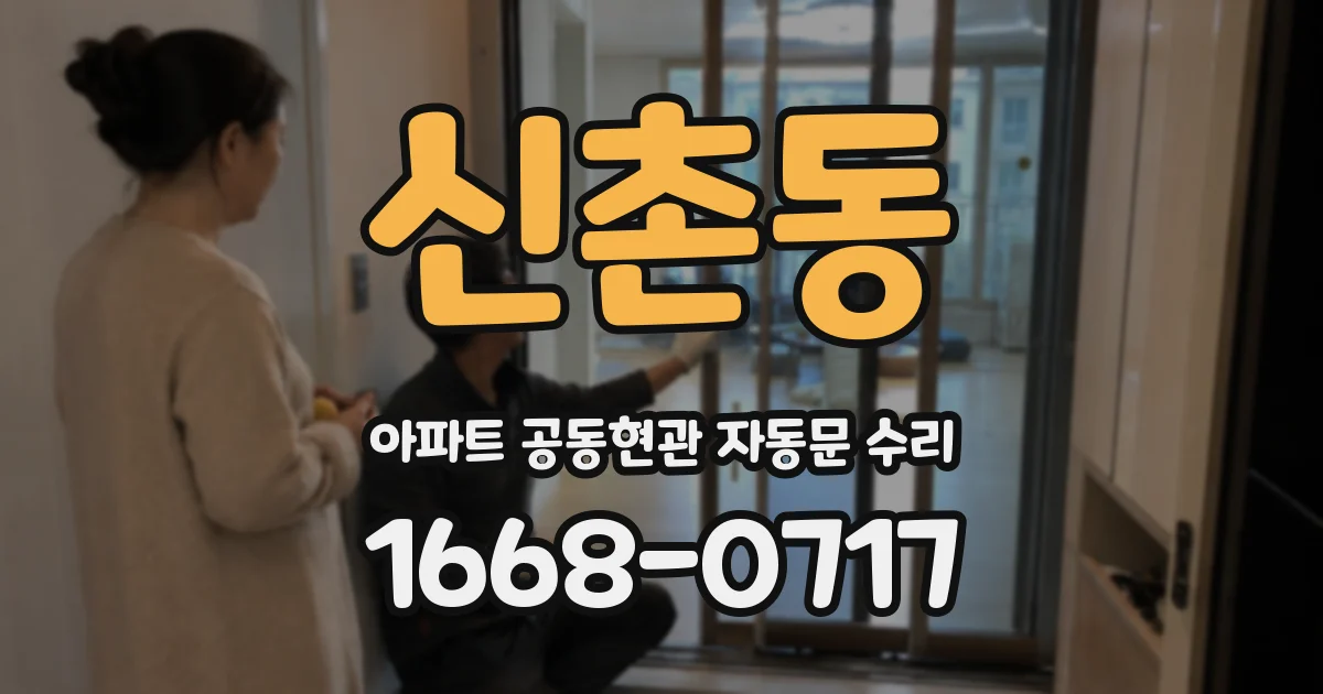 신촌동 아파트 공동현관 자동문 수리