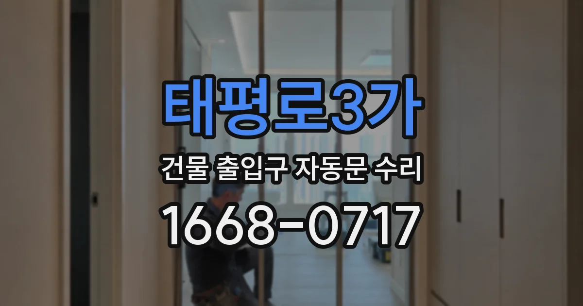 태평로3가 건물 출입구 자동문 수리