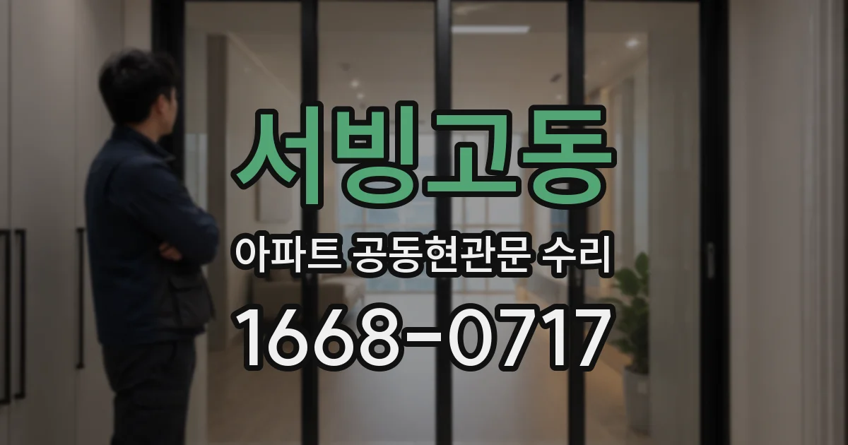 서빙고동 아파트 공동현관문 수리