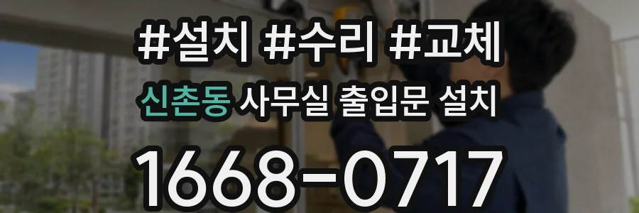 신촌동 사무실 출입문 설치