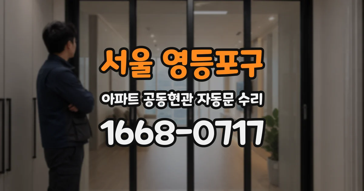 서울 영등포구 아파트 공동현관 자동문 수리