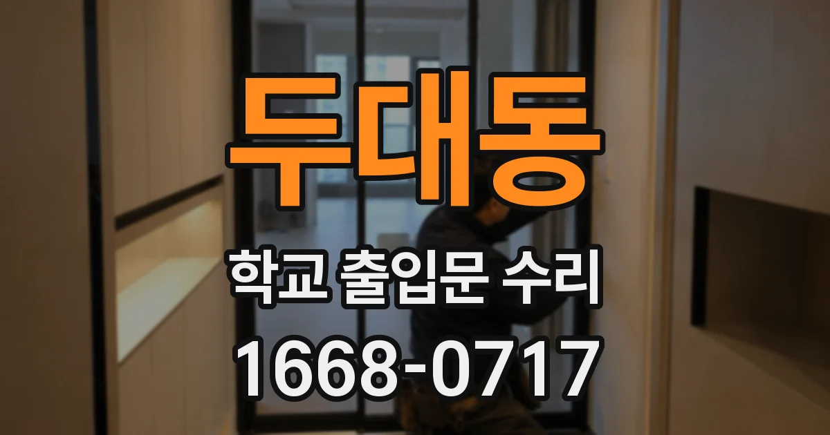 두대동 학교 출입문 수리