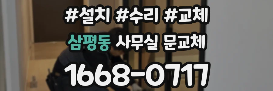 삼평동 사무실 문교체