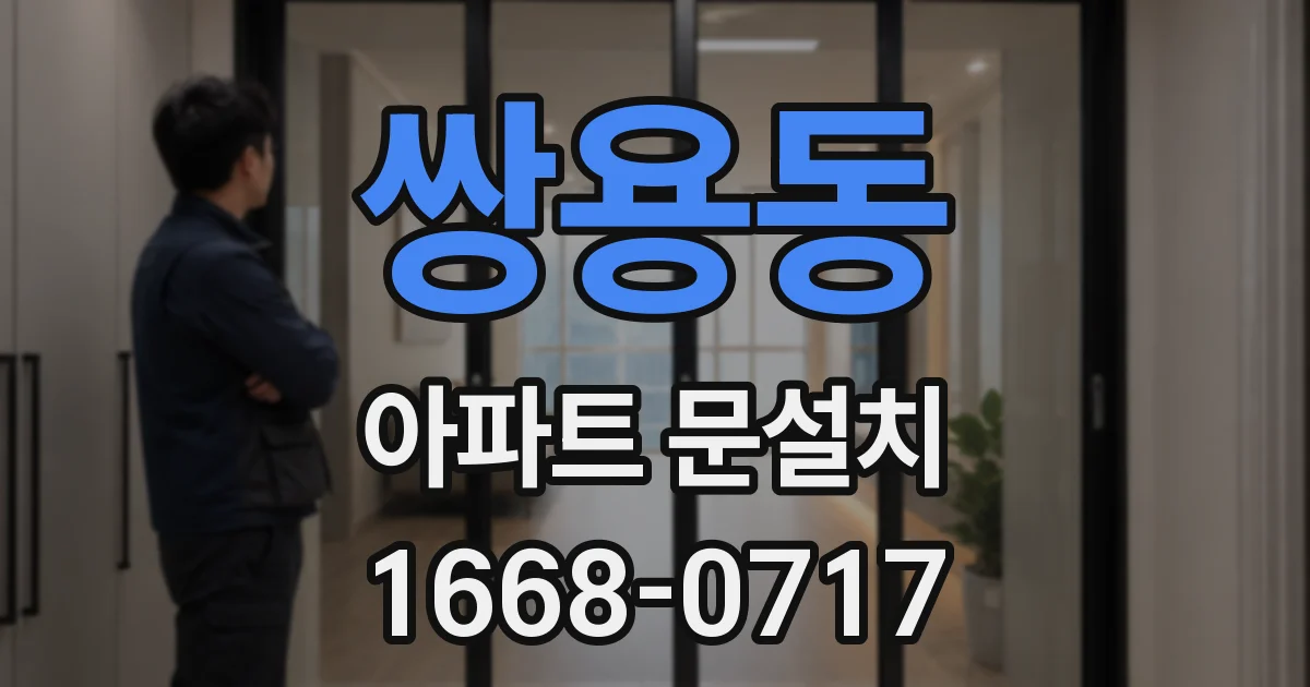쌍용동 아파트 문설치