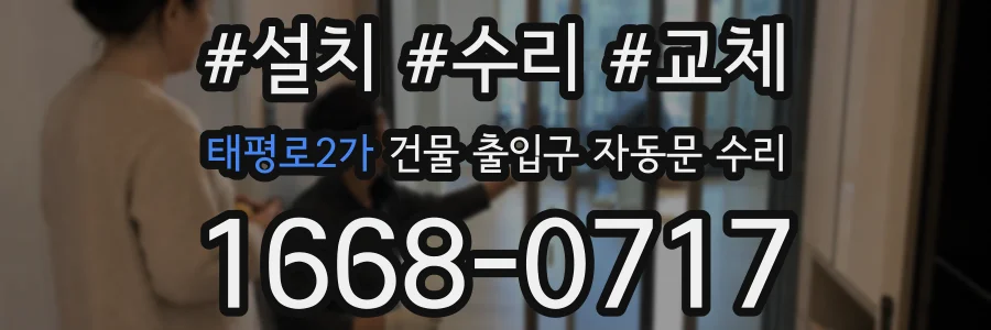 태평로2가 건물 출입구 자동문 수리