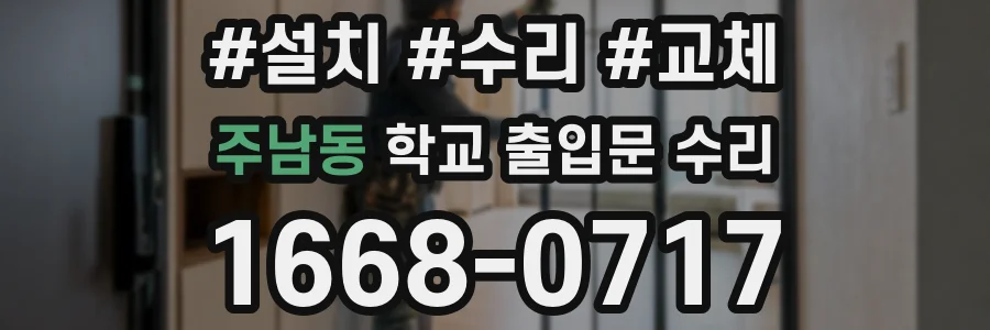 주남동 학교 출입문 수리