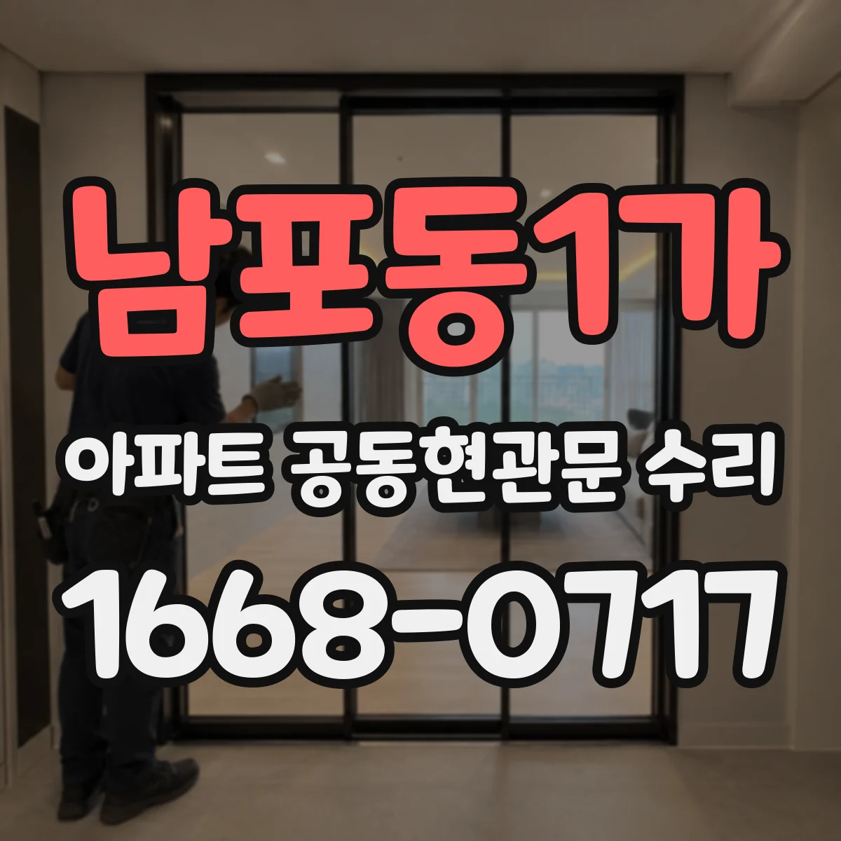 남포동1가 아파트 공동현관문 수리