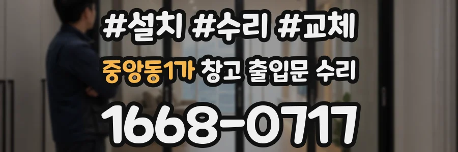 중앙동1가 창고 출입문 수리