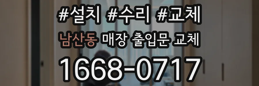 남산동 매장 출입문 교체