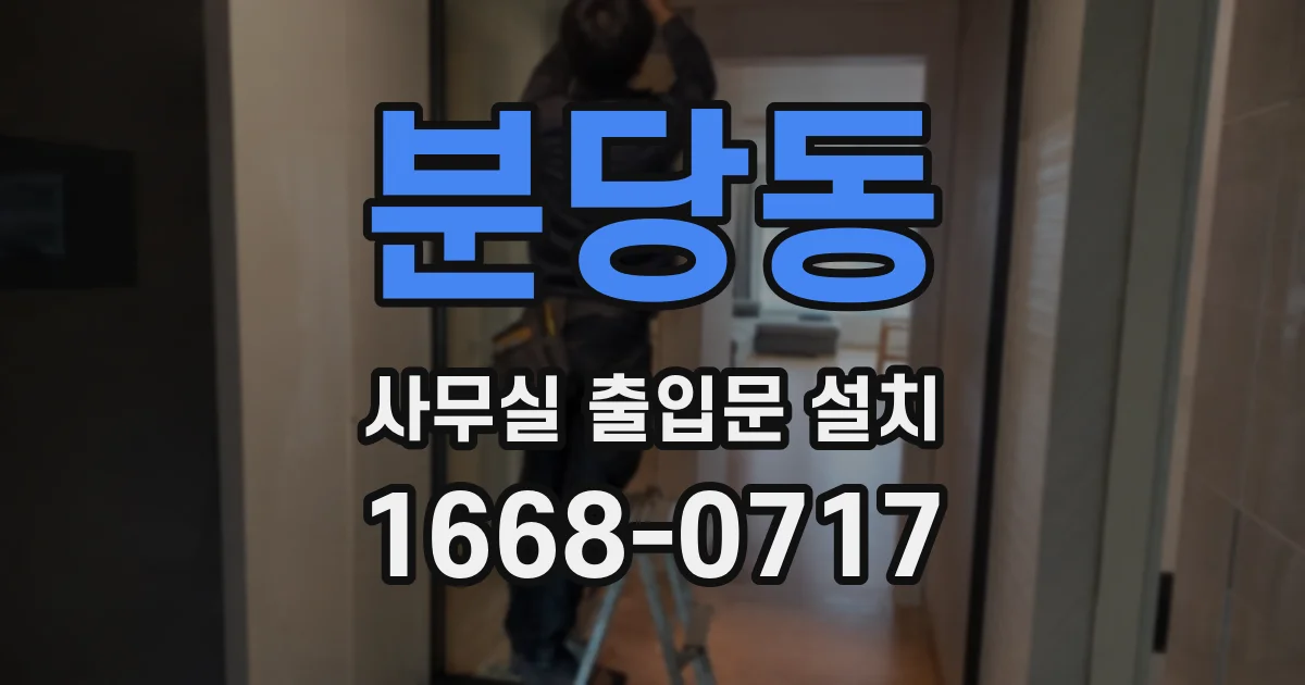 분당동 사무실 출입문 설치